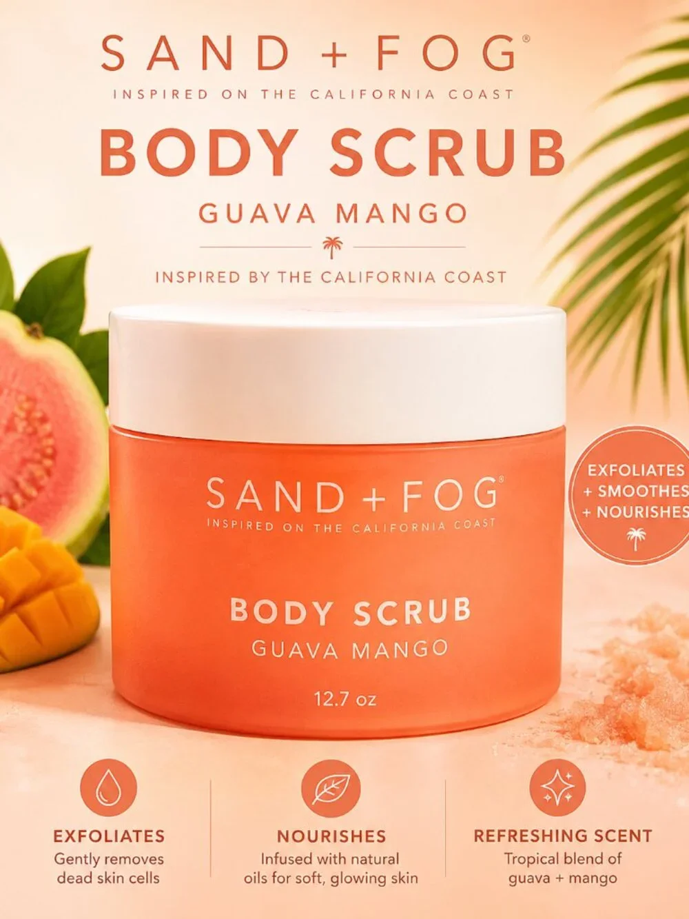 Sand + Fog Guava Mango Body Scrub 12.7 oz – New